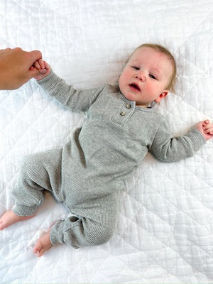 Henley Waffle Romper - Posh & Cozy