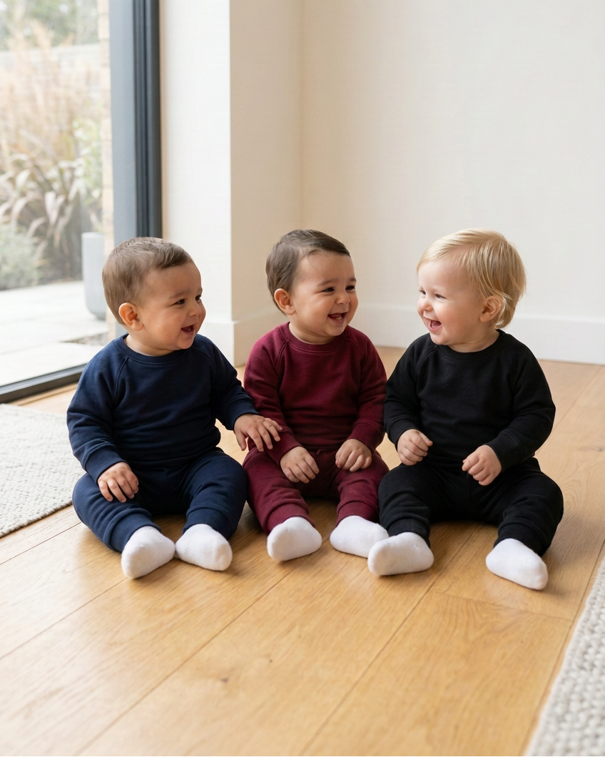 Boy in wider cargo jeans and dark grey boots with extra cropping space