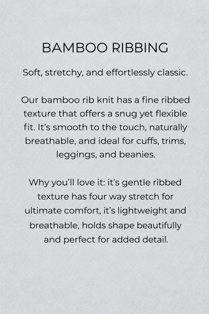 Bamboo Ribbing write-up with a light concrete background
