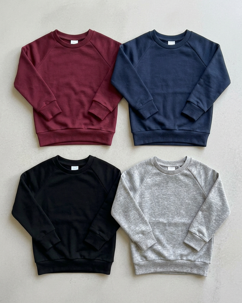 Three kids wearing matte charcoal-grey suede Blundstones