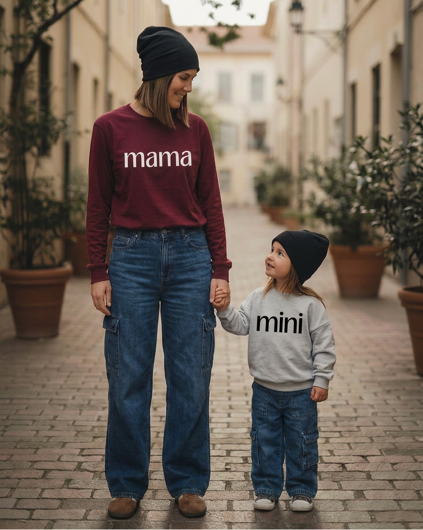 Three babies with white mini lettering