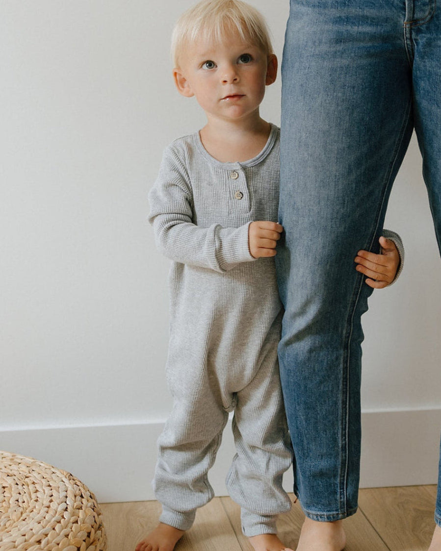 Henley Waffle Romper - Posh & Cozy